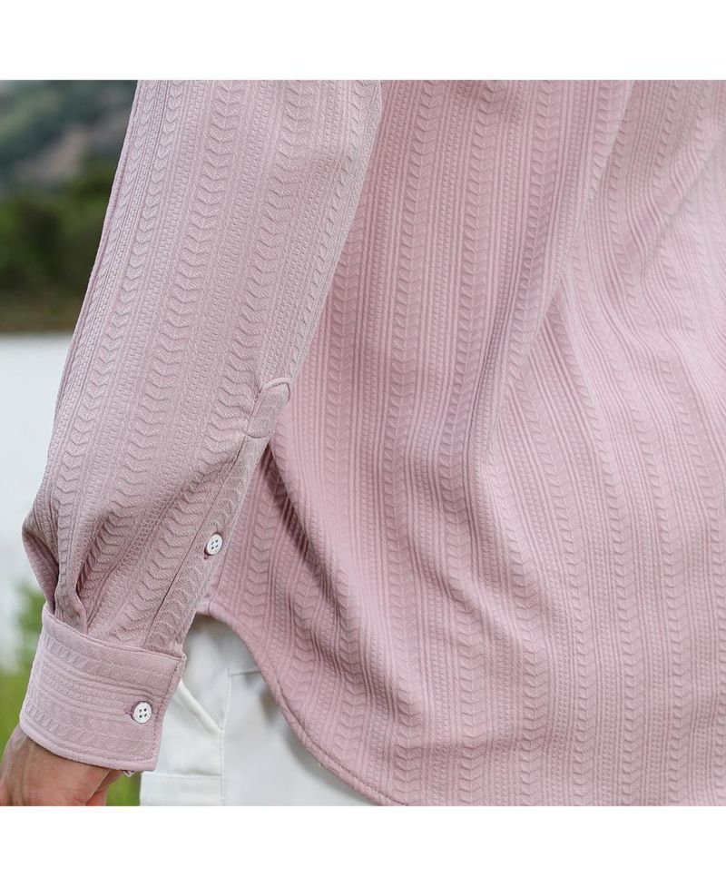 Men's Nude Pink Spear-Textured Shirt