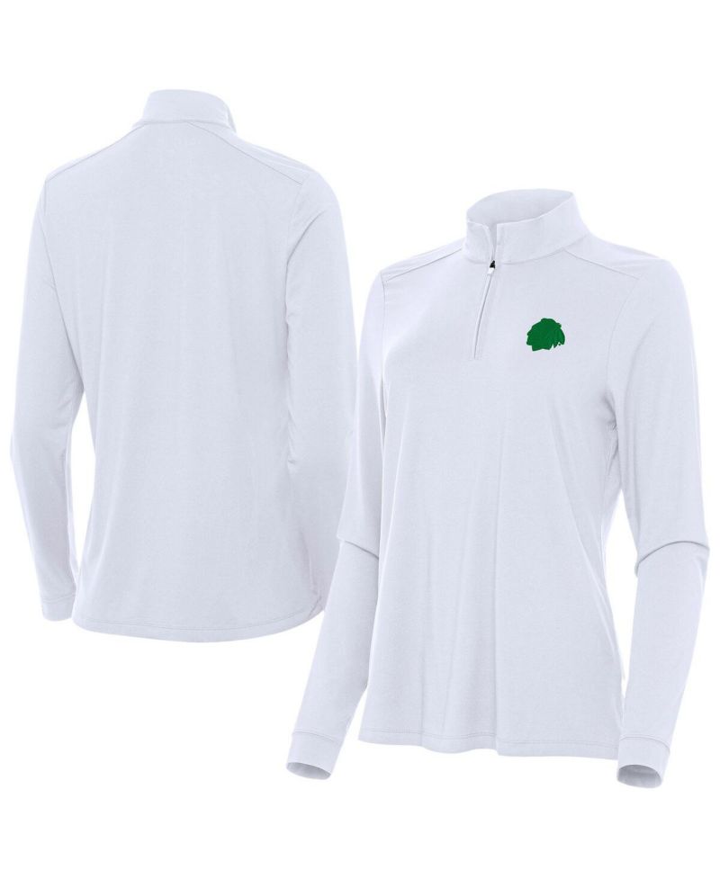 Women's White Chicago Blackhawks St. Patrick's Day Intent Quarter-Zip Performance Pullover