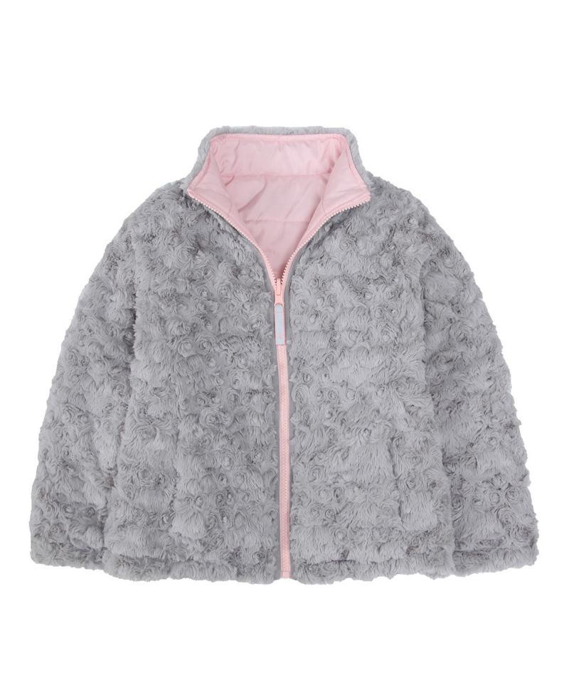 Girls Reversible Sherpa Fleece Puffer Jacket