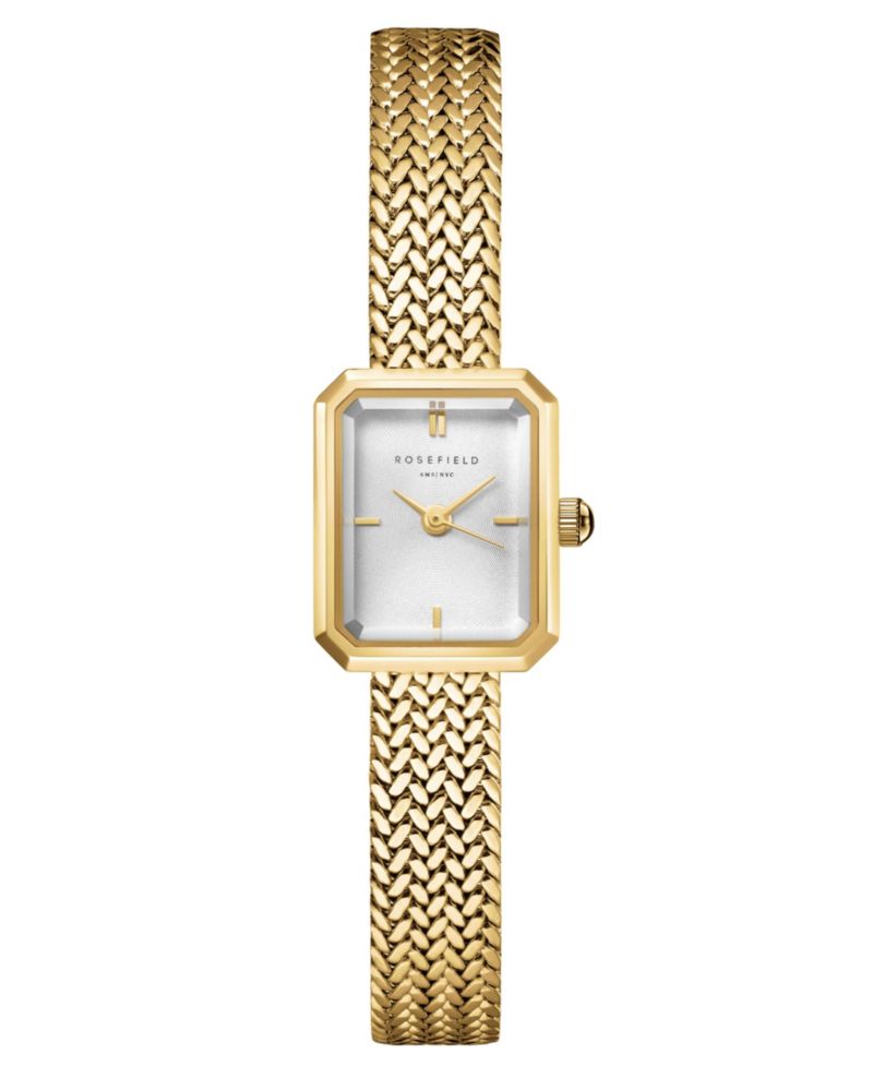 Mini Octagon Women's Gold Tone Stainless Bracelet Watch 18.5mm