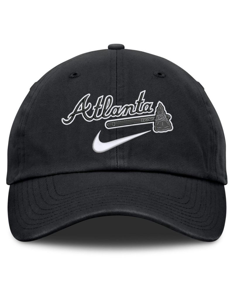 Men's Black Atlanta Braves Primetime Club Adjustable Hat