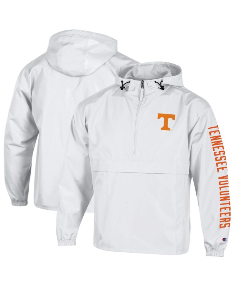 Men's White Tennessee Volunteers Cloud Packable Half-Zip Hooded Sweatshirt