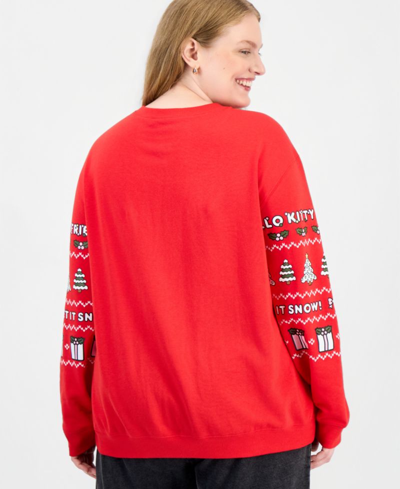 Plus Size Hello Kitty Graphic Holiday Crew Sweatshirt