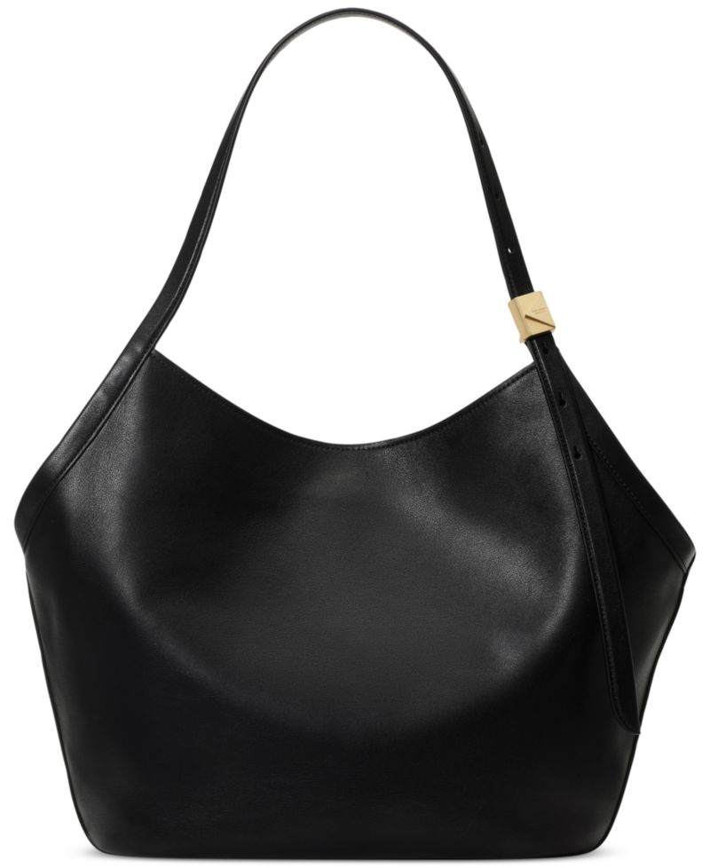 Deco Tulip Large Leather Tote Bag