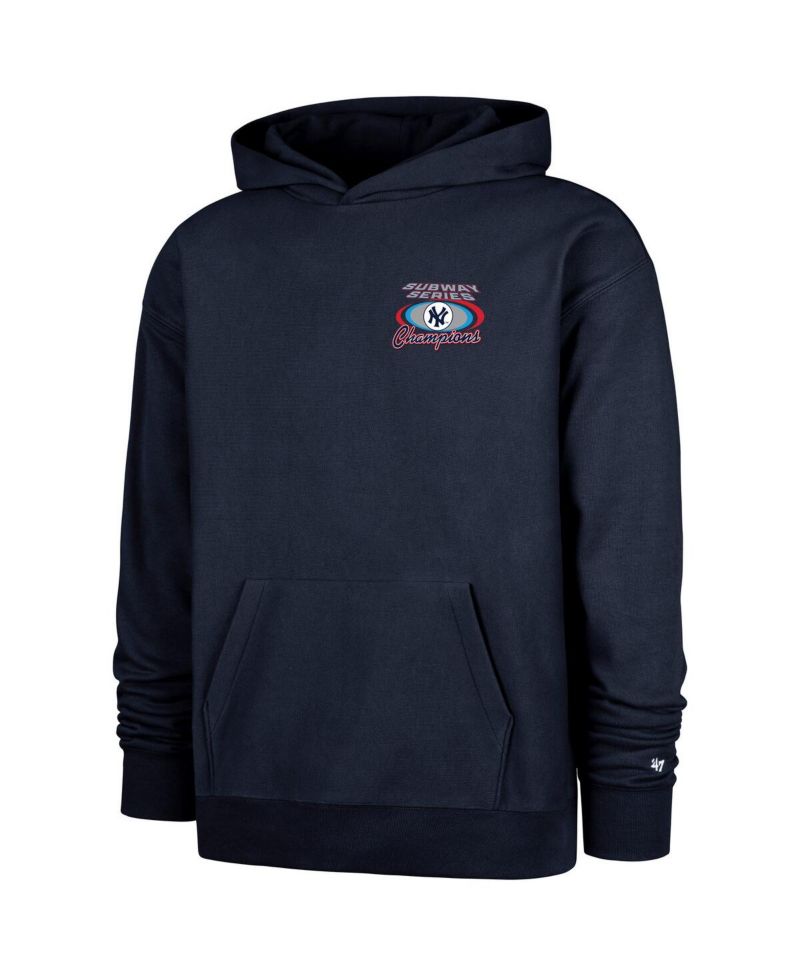Men's Navy New York Yankees 2000 World Series Champions Showcase Backer Pullover Hoodie