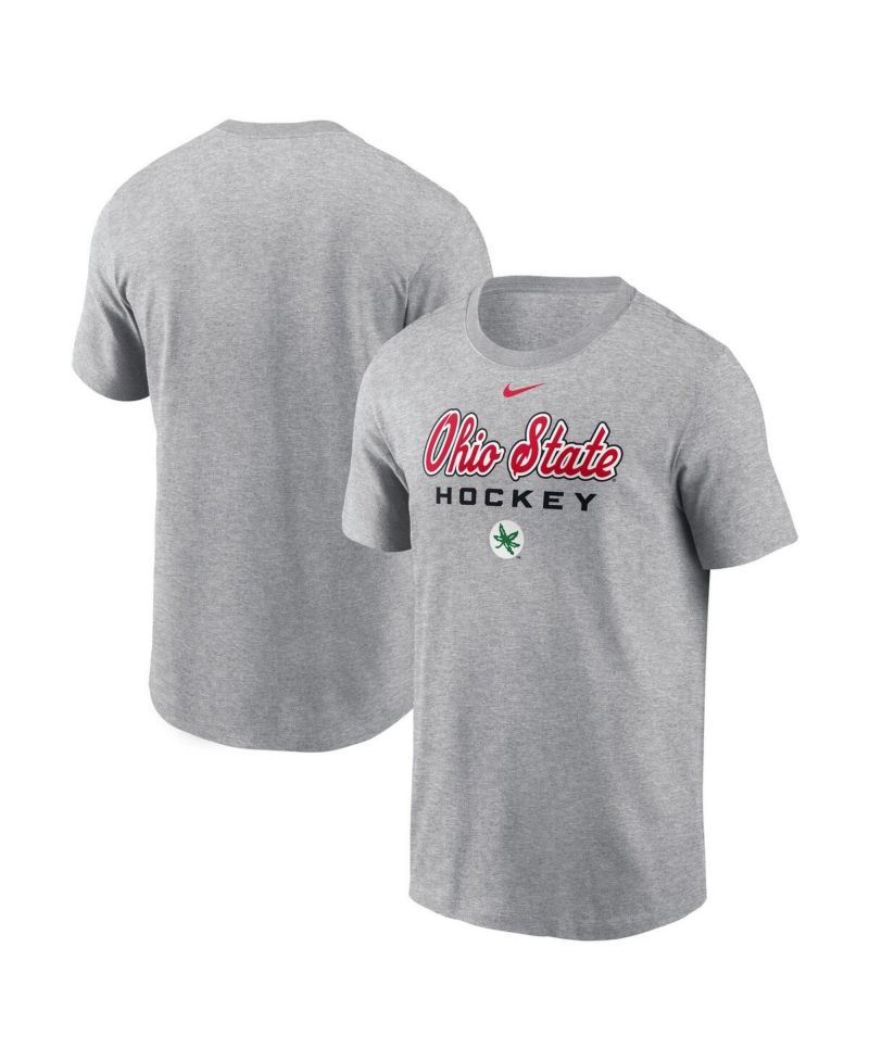 Men's Gray Ohio State Buckeyes Hockey T-Shirt