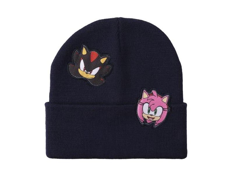 Men's Printed Character Patches Navy Cuff Beanie