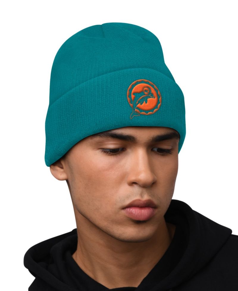 Men's Aqua Miami Dolphins Hoodie and Cuffed Knit Hat Combo Pack