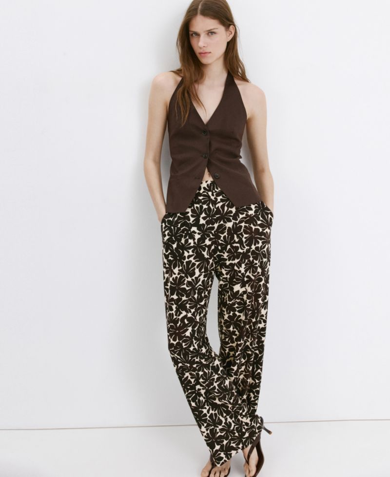 Women's Floral Print Straight Pants