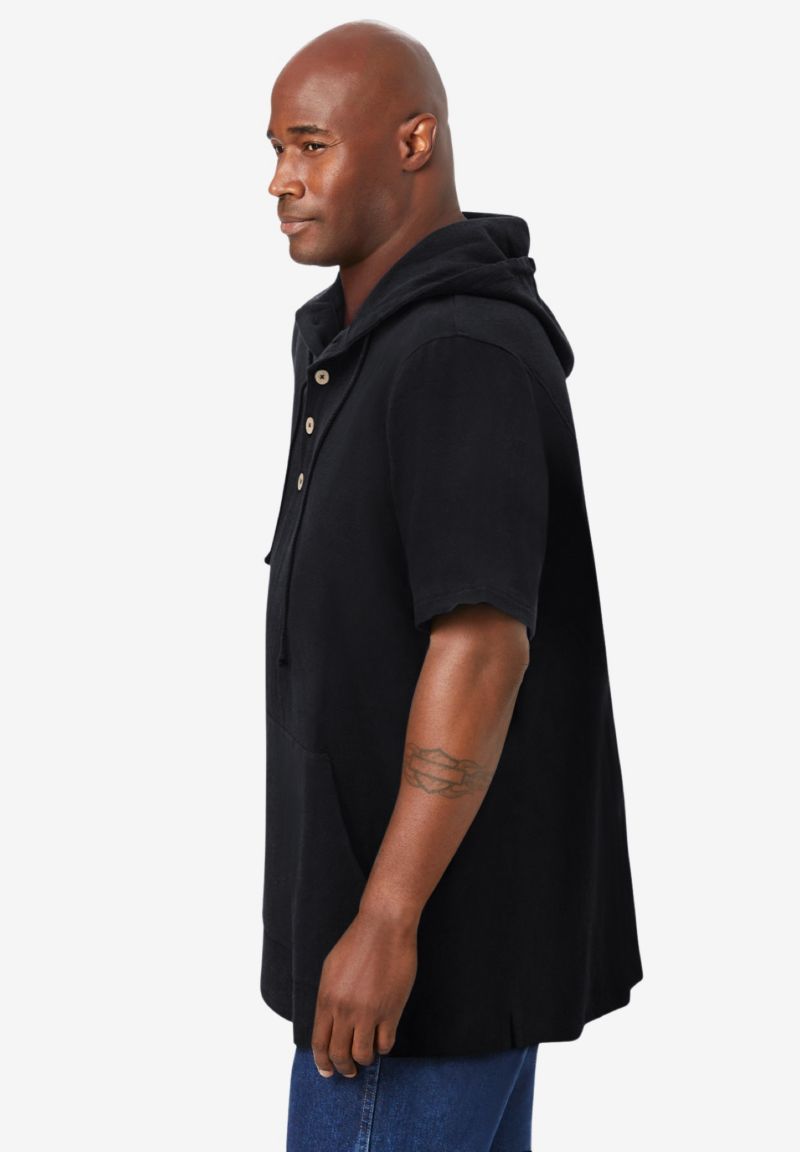 Tall Gauze Short-Sleeve Hoodie