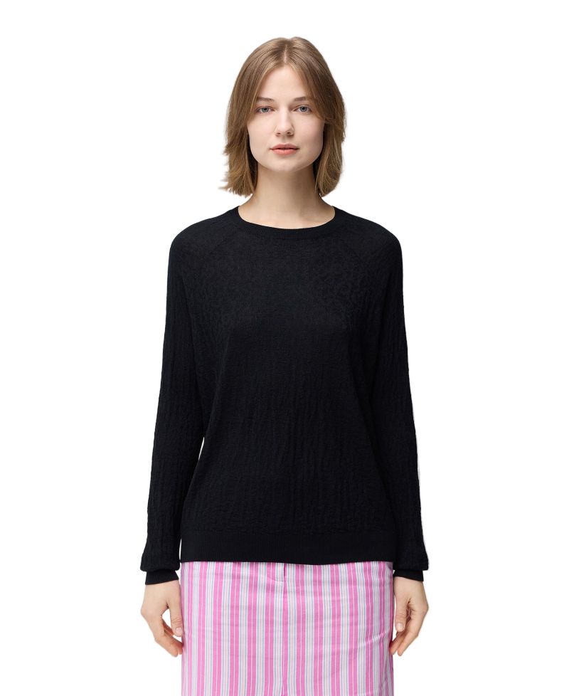 Women's Silk Cashmere Textured Sweater
