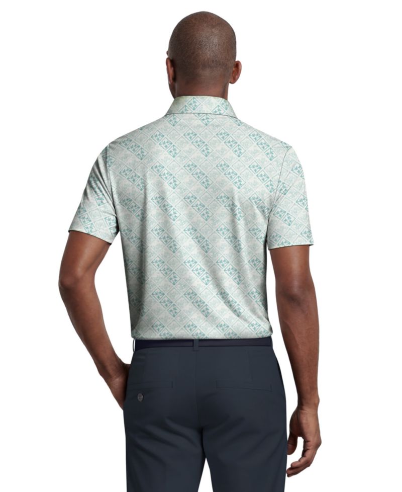 Men's Tropical Argyle Print Golf Polo Shirt
