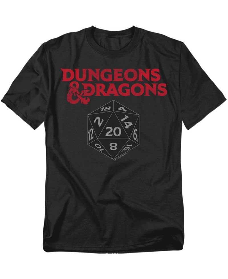 Big & Tall Dungeons and Dragons Black D20 T Shirt