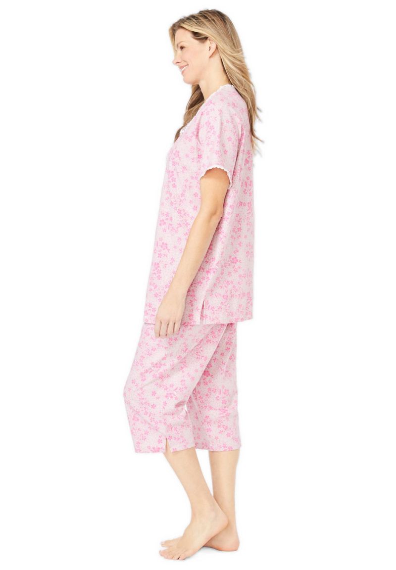 Women's Only Necessities 2-Piece Pintuck Tee and Capri Sleep Set