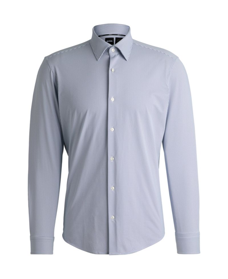 Men's Structured Performance-Stretch Fabric Regular-Fit Dress Shirt