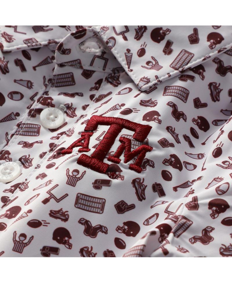 Baby Boys and Girls Maroon Texas A&M Aggies Tom Allover Print Performance Polo Bodysuit