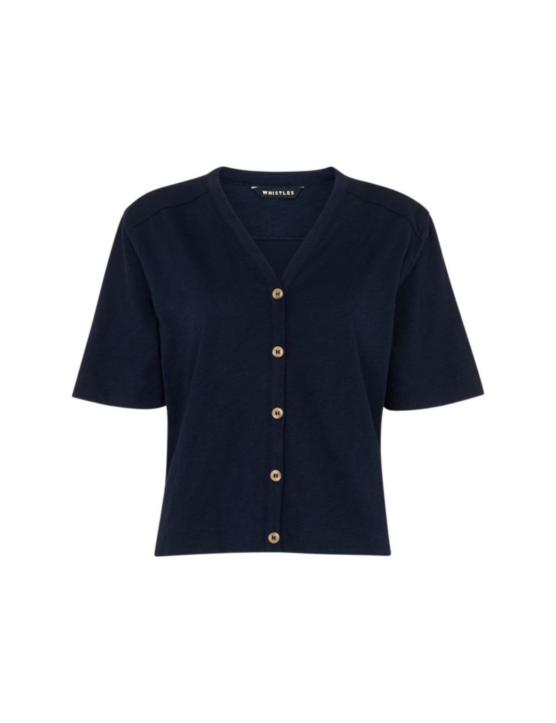 Women's Ella V-Neck Button Through Top