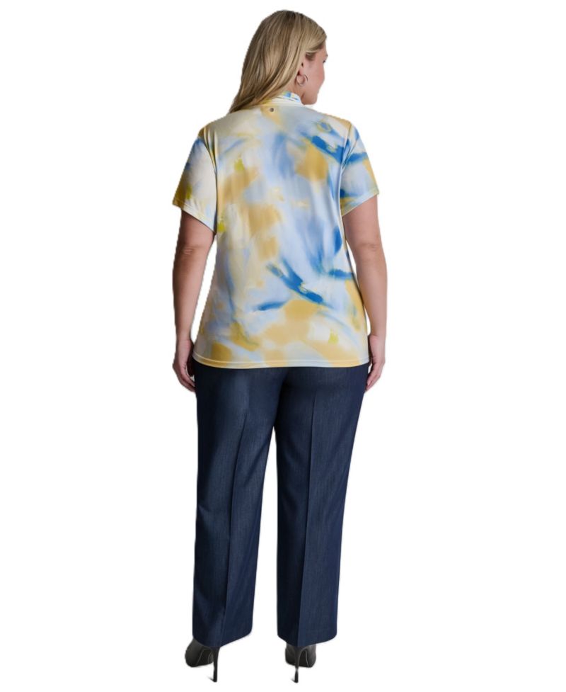 Plus Size V-Neck Short-Sleeve Wrap Top