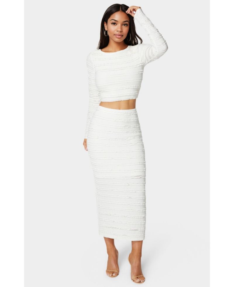 Women's Ruffle Lace Two Piece Skirt Set
