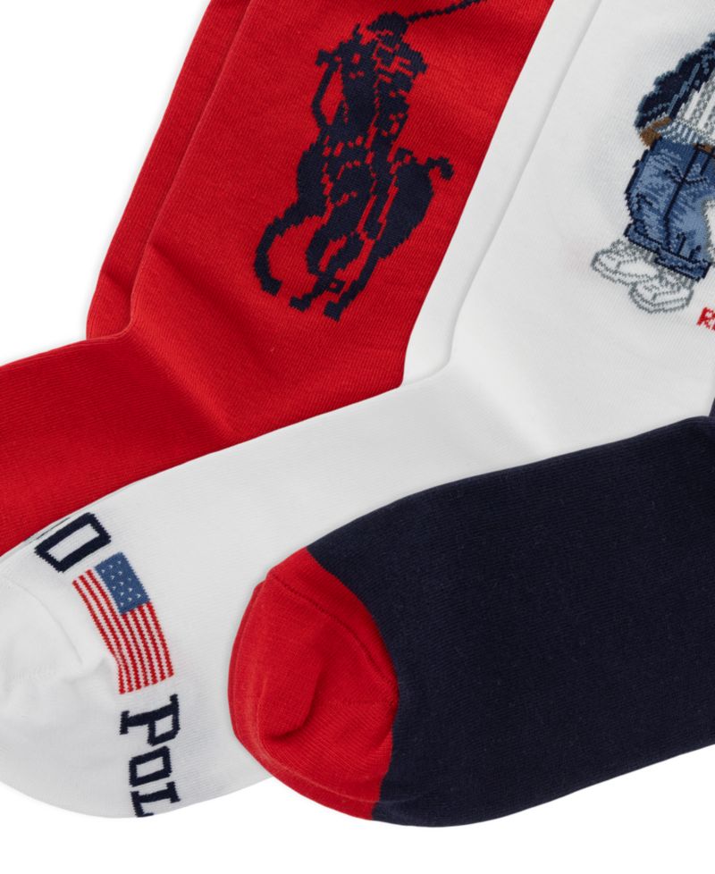 Women's Americana Bear Crew Socks, 3-Pack