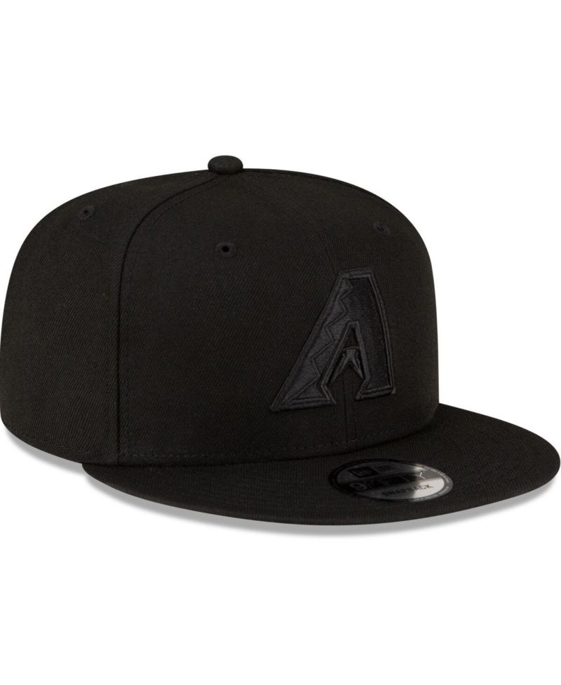 Men's Arizona Diamondbacks Black On Black 9fifty Snapback Adjustable Hat