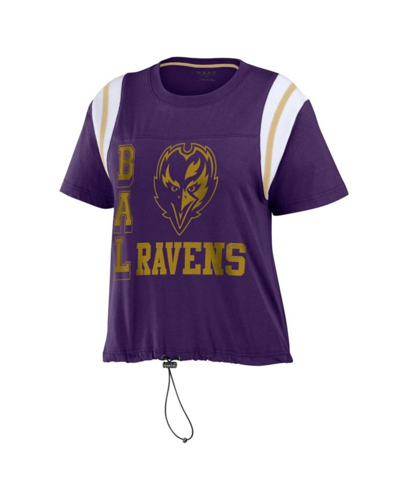 Women's Purple Baltimore Ravens Cinched Color Block T-Shirt