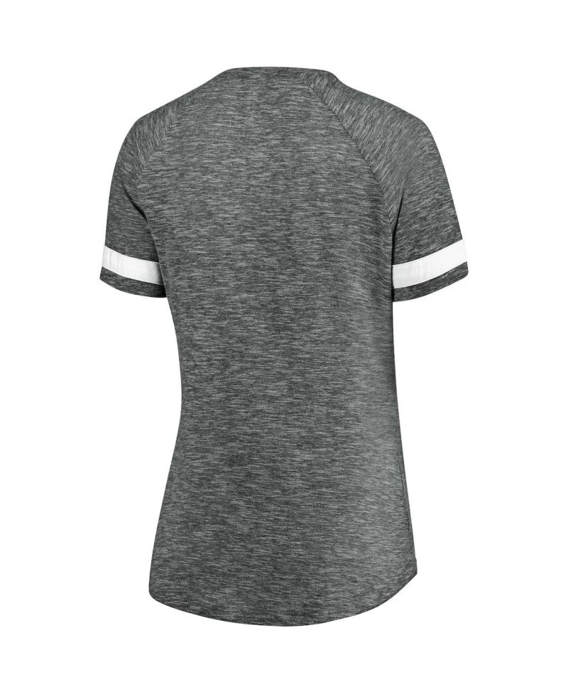 Women's Gray and White Brooklyn Nets Showtime Winning with Pride Notch Neck T-shirt
