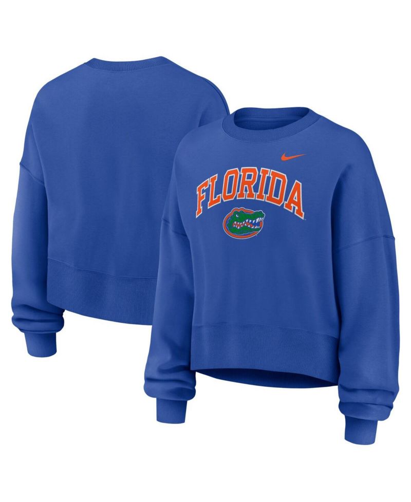 Women's Royal Florida Gators Oversized Phoenix Arch Pullover Sweatshirt