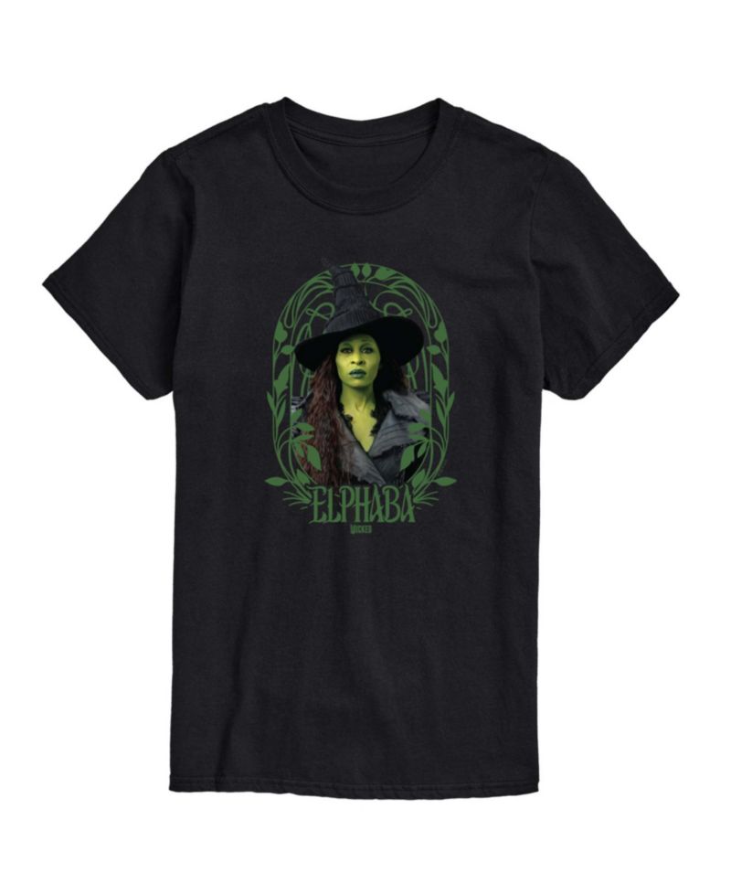 Men's Wicked Part 2 Art Noveau Frame Elphaba Graphic Printed Short-Sleeve T-Shirt