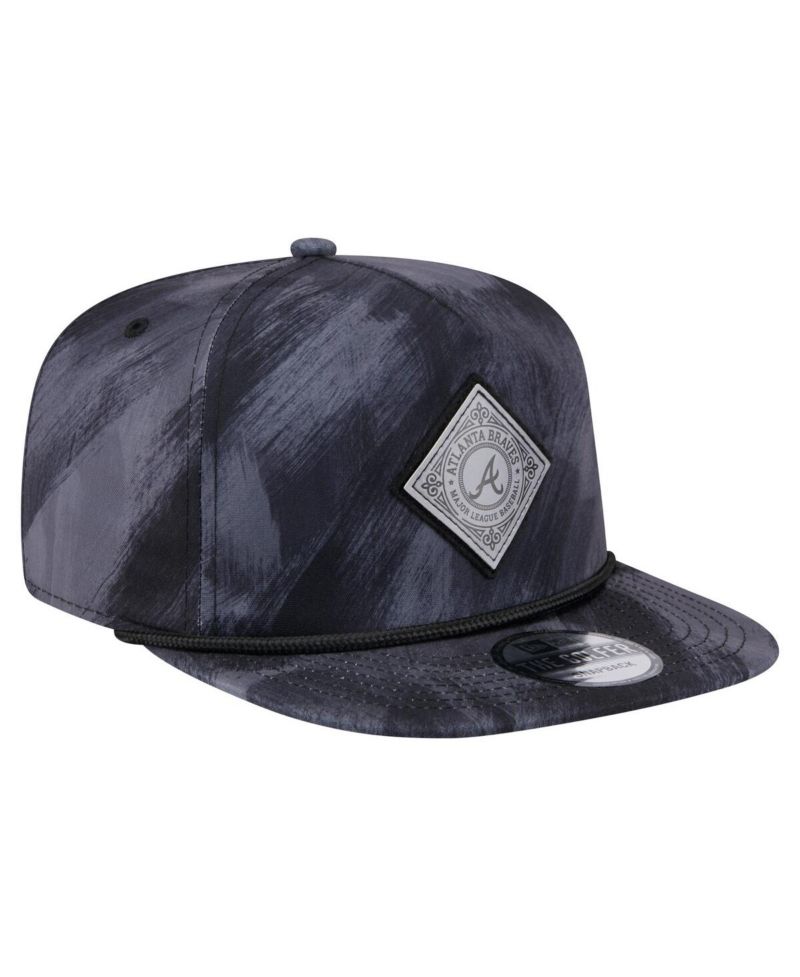 Men's Navy Atlanta Braves Printed Golfer Snapback Hat