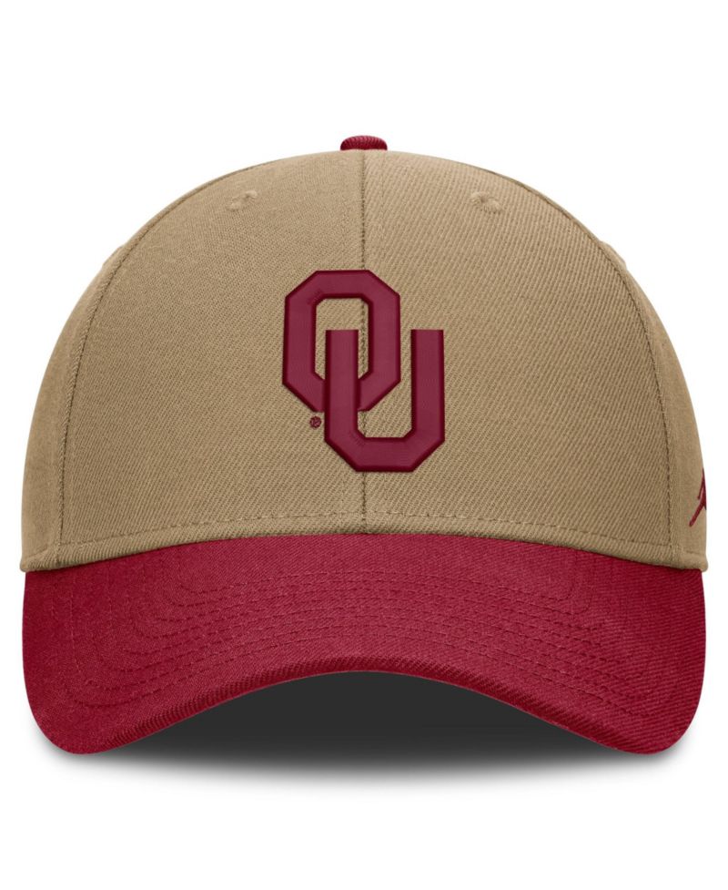Men's and Women's Beige/Crimson Oklahoma Sooners Primetime Rise Dri-FIT Adjustable Hat