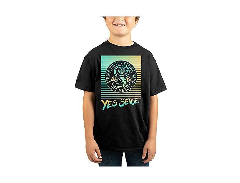 Strike First T V Show Series Youth Boys Black Graphic Tee-XS