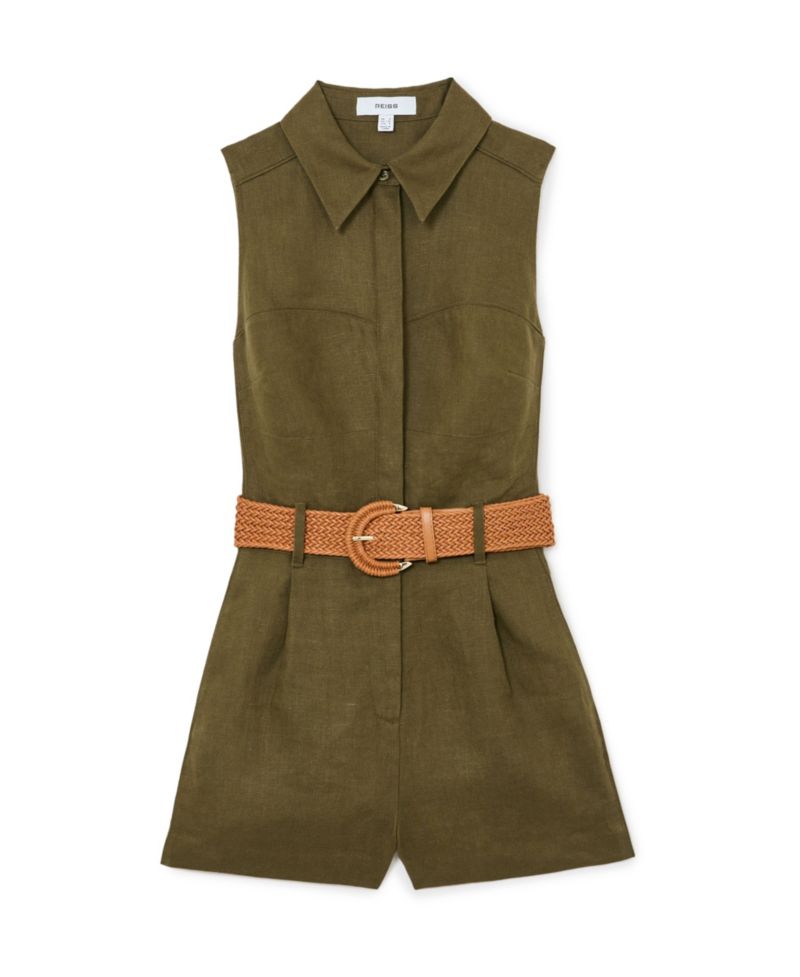 Women's Taylor Linen Belted Playsuit