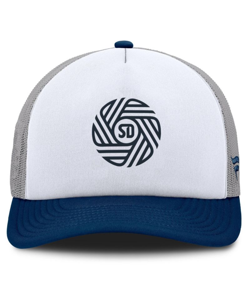 Men's White San Diego FC On Deck A-Frame Trucker Adjustable Hat