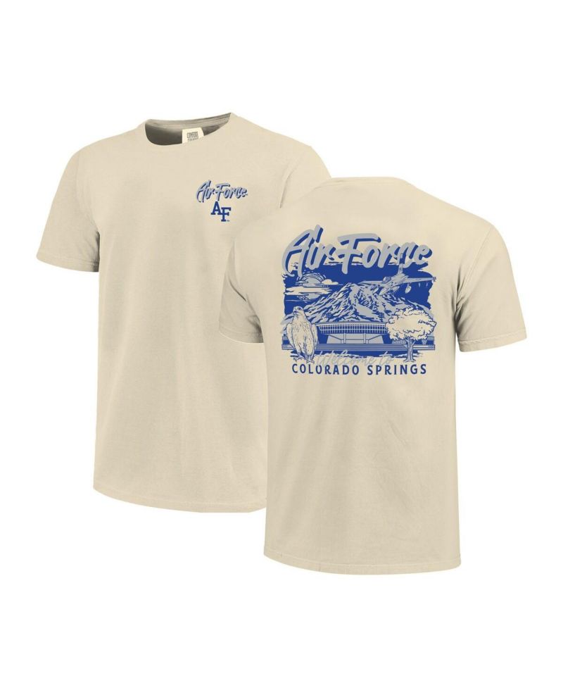 Men's Natural Air Force Falcons Comfort Colors Hand-Drawn Campus Stack T-Shirt