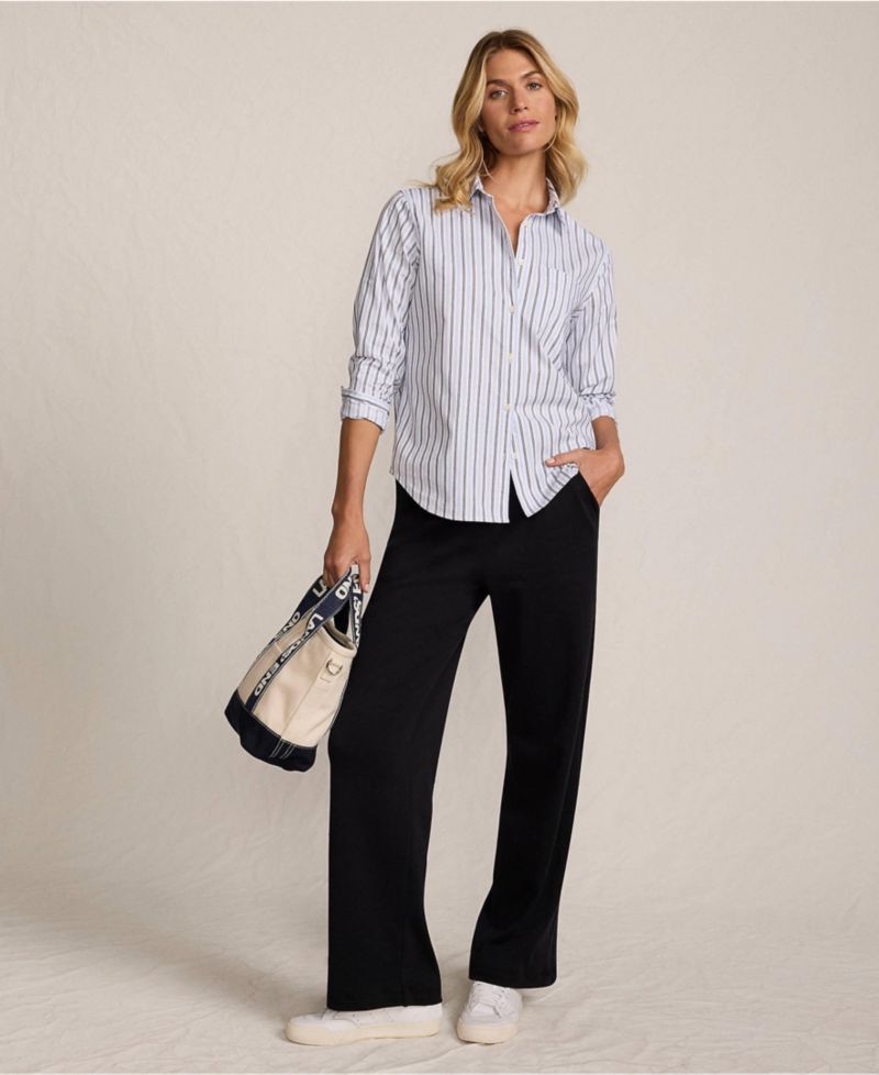 Women's Sport Knit High Rise Pull On Relaxed Straight Leg Pants