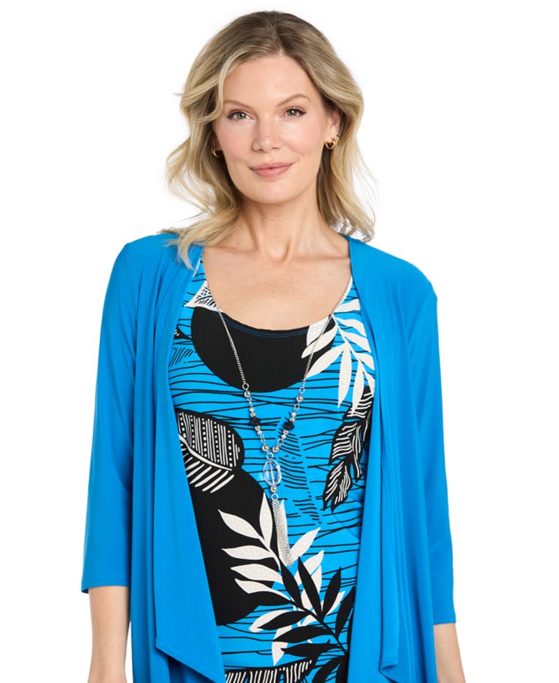 Petite Scoop Neck A-Line Jersey Dress & Jacket Set