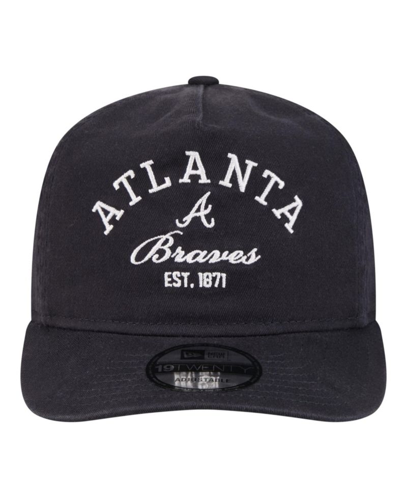Men's Navy Atlanta Braves Stacked 19TWENTY Adjustable Hat