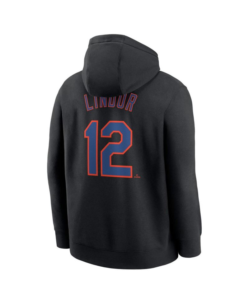 Men's Francisco Lindor Black New York Mets Player Name & Number Club Pullover Hoodie