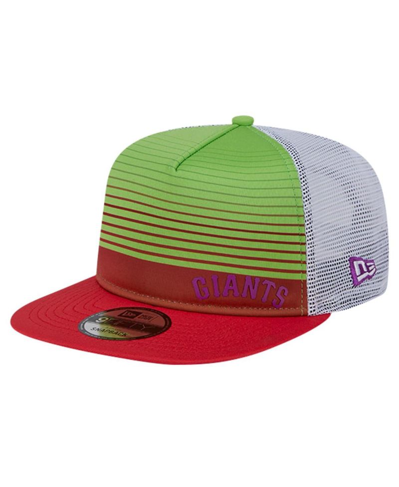 Men's Red San Francisco Giants Neon Horizon A-Frame Trucker 9FIFTY Snapback Hat