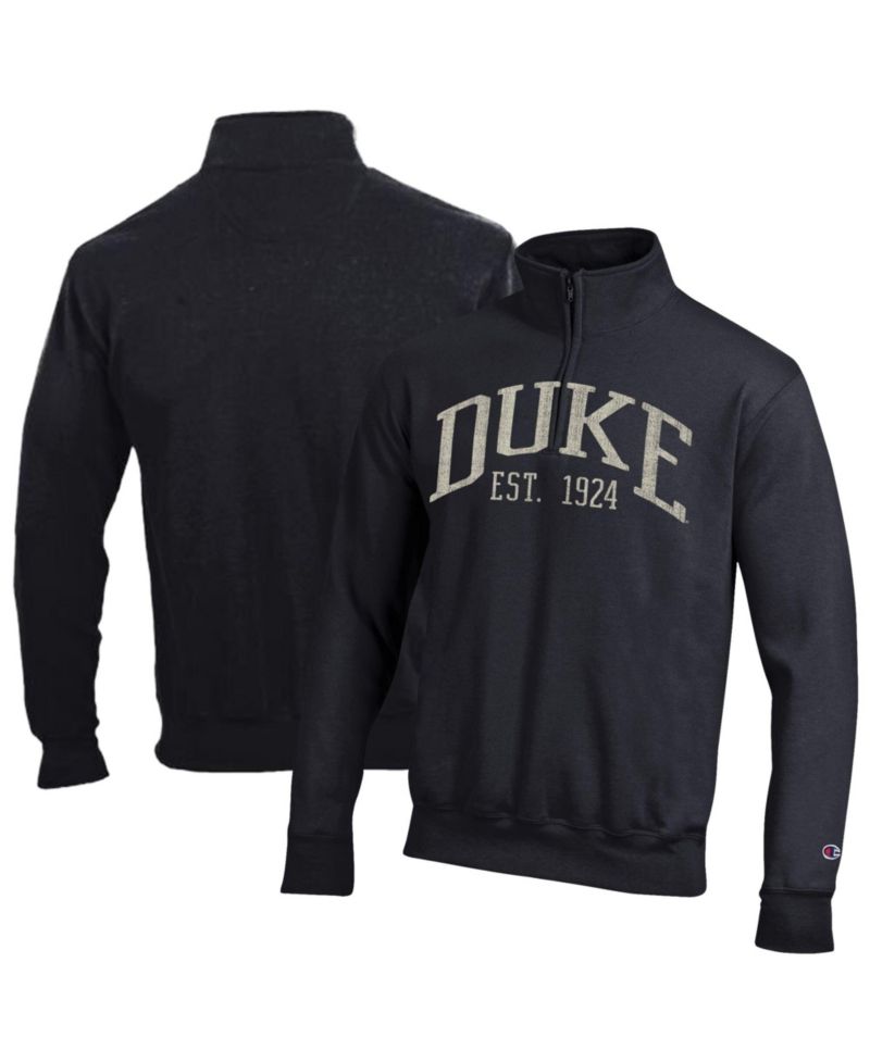Men's Black Duke Blue Devils Power blend Quarter-Zip Pullover
