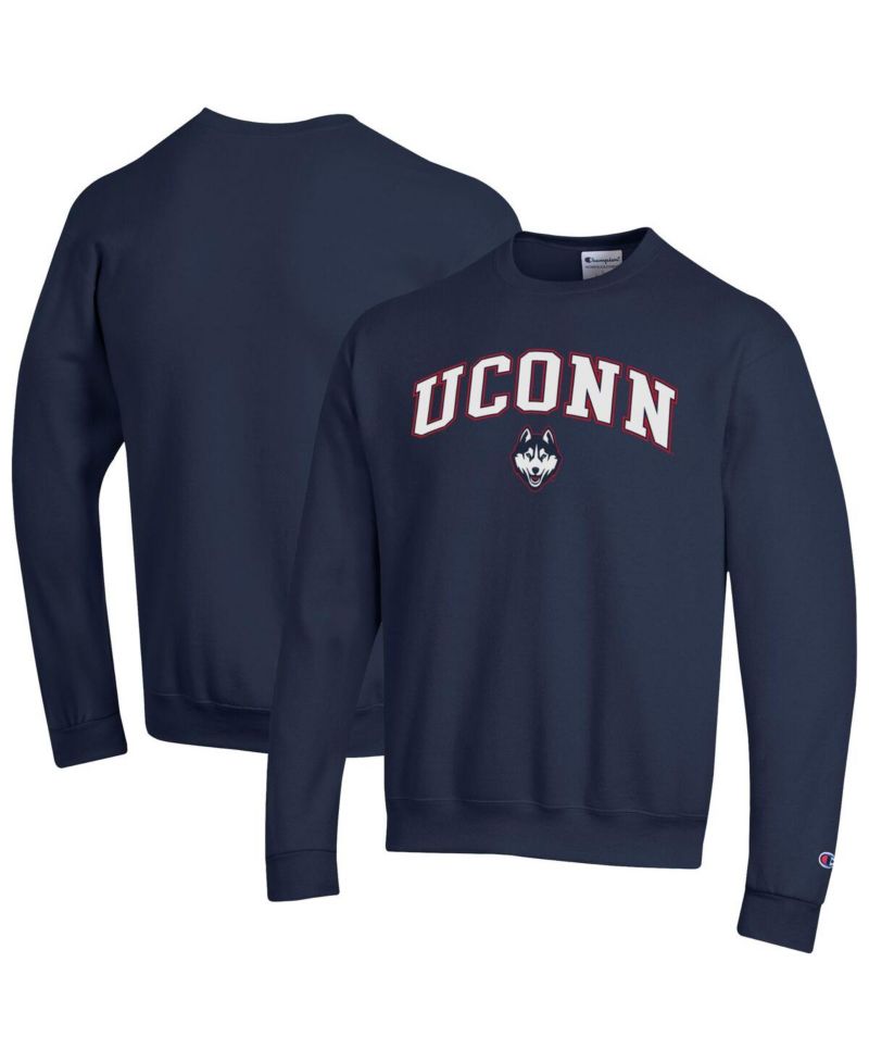 Men's Navy UConn Huskies Arch Over Logo Pullover Sweatshirt
