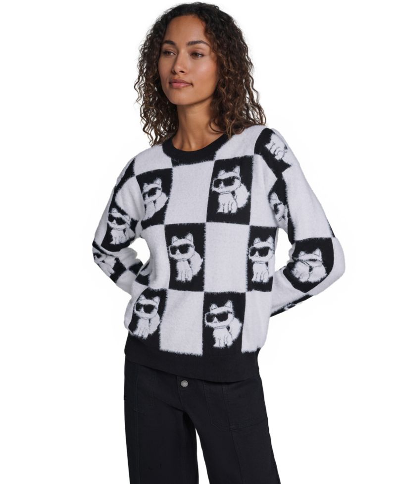 Women's Choupette Checkerboard Pullover Sweater