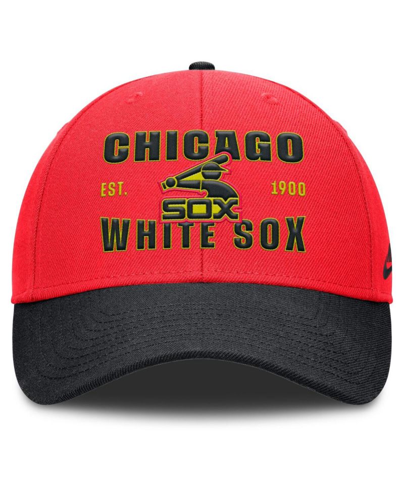 Men's Crimson/Black Chicago White Sox Neon 90s Rise Adjustable Hat