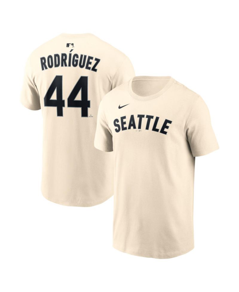 Men's Julio Rodríguez Natural Seattle Mariners Name & Number T-Shirt