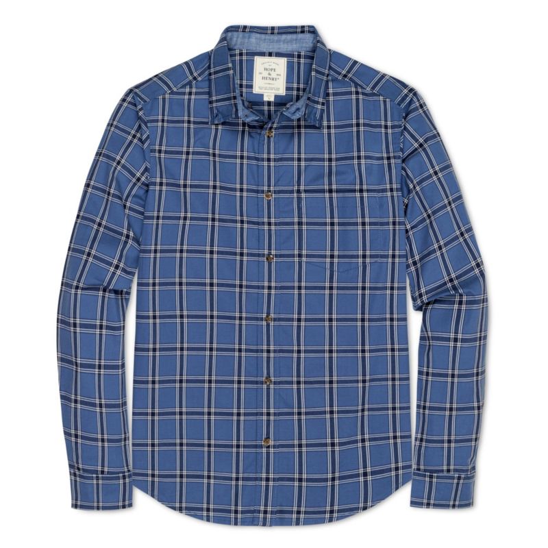 Men's Hope and Henry Organic Long Sleeve Stretch Poplin Button Down Shirt