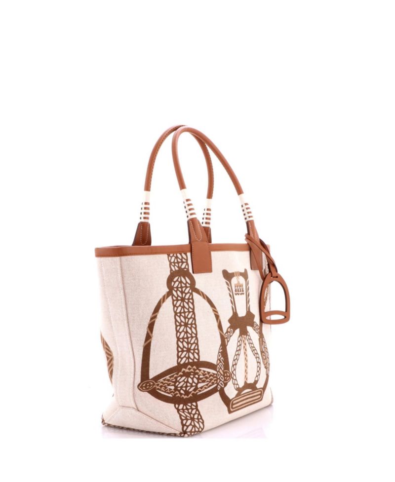 28 Sac Steeple Tote Printed Toile with Leather