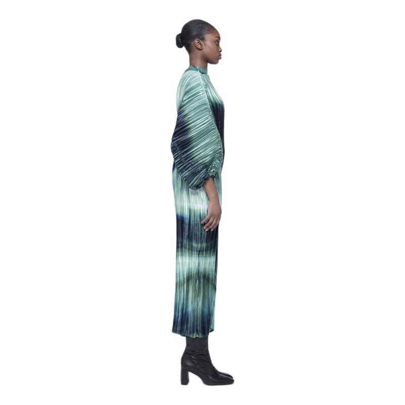 Women's Printed Plisse Batwing Dress