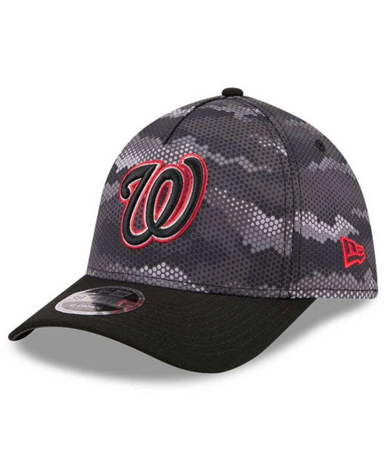 Men's Black Washington Nationals Camo 39THIRTY A-Frame Flex Hat