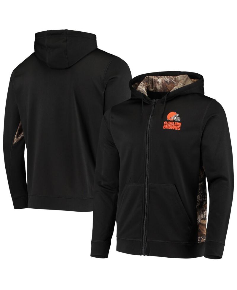 Men's Black, Realtree Camo Cleveland Browns Decoy Tech Fleece Full-Zip Hoodie
